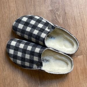 Birkenstock New Women’s Zermatt Sterling Clog Black and White Plaid SZ 40